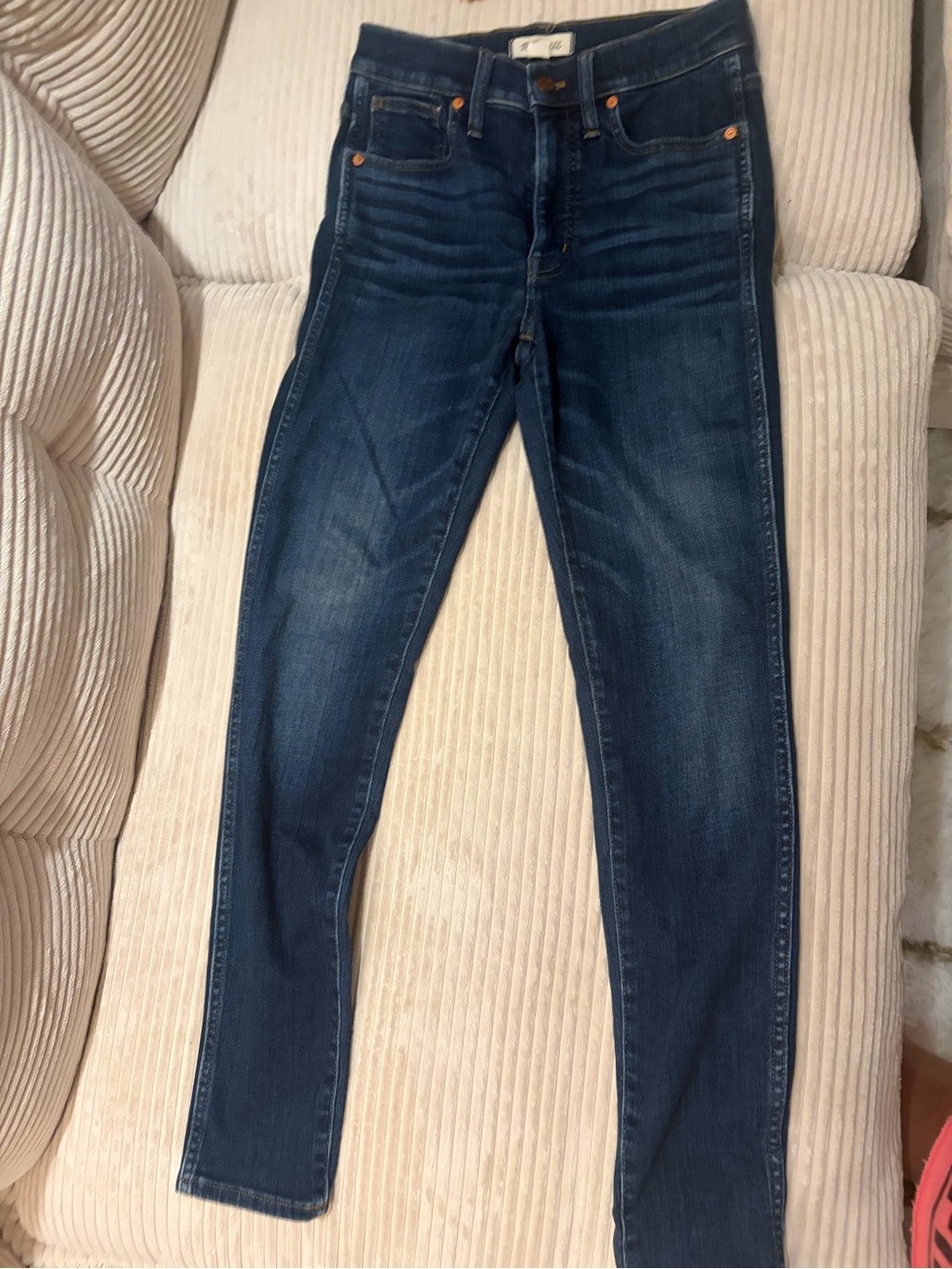 Madewell Dark Blue Skinny Jeans 27T 10” high rise skinny